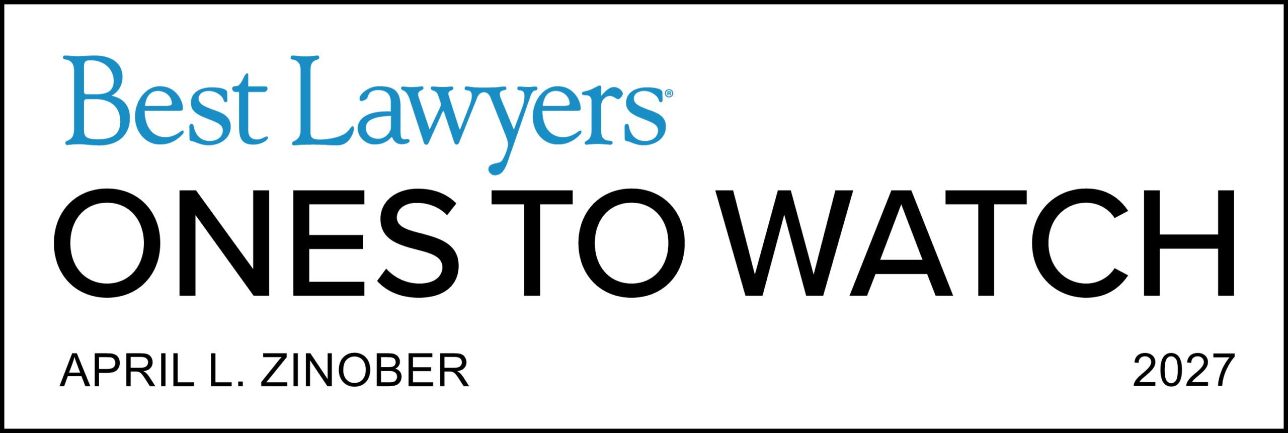 Ones-To-Watch-Lawyer-Logo-April-L-Zinober Best Lawyers - Ones To Watch - April Zinober - 2026